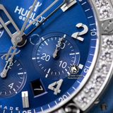 Đồng Hồ Hublot Big Bang Rep 1:1 Chế Tác Vỏ Bạc Niềng Đính Đá Mặt Số Xanh Dương 341.SX.7170.LR.1204