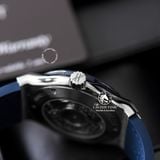 Đồng Hồ Hublot Classic Fusion 42mm Rep 1:1 Chế Tác Vỏ Bạc Đính Đá Pave Mặt Số Xanh Dương Chải Tia 581.NX.7170.LR