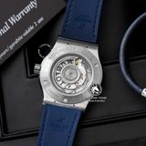 Đồng Hồ Hublot Classic Fusion 42mm Rep 1:1 Chế Tác Vỏ Bạc Đính Đá Pave Mặt Số Xanh Dương Chải Tia 581.NX.7170.LR