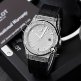 Đồng Hồ Hublot Classic Fusion 42mm Rep 1:1 Chế Tác Vỏ Bạc Và Mặt Số Đính Đá Pave 542.NX.9010.LR.1704