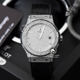 Đồng Hồ Hublot Classic Fusion 42mm Rep 1:1 Chế Tác Vỏ Bạc Và Mặt Số Đính Đá Pave 542.NX.9010.LR.1704
