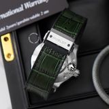 Đồng Hồ Hublot Classic Fusion 42mm Rep 1:1 Chế Tác Vỏ Bạc Niềng Bezel Đính 1 Hàng Đá Mặt Số Xanh Lá 542.NX.8970.LR