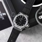 Đồng Hồ Hublot Classic Fusion 42mm Rep 1:1 Chế Tác Vỏ Bạc Niềng Bezel Đính 1 Hàng Đá Mặt Số Đen 542.NX.1171.LR