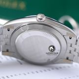 Đồng Hồ Rolex Datejust 41mm 126334-0020 Rep 1:1 Chế Tác Vỏ Bạc Mặt Xà Cừ Trắng Cọc Số Đính Đá Dây Kim Loại