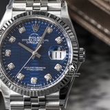 Đồng Hồ Rolex Datejust 36mm 126234 Rep 1:1 Chế Tác Vỏ Bạc Mặt Gấp Nếp Xanh Dương Cọc Số Đính Đá Dây Kim Loại Jubilee