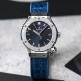 Đồng Hồ Hublot Classic Fusion 33mm Rep 1:1 Chế Tác Vỏ Bạc Mặt Số Xanh Dương 581.NX.7170.LR