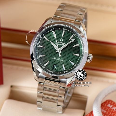 Đồng Hồ Omega Seamaster Aqua Terra 150M Co-Axial Master Chronometer 41 mm 220.10.41.21.10.001 Rep 1:1 Chế Tác Vỏ Bạc Mặt Xanh Lá Dây Kim Loại