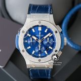 Đồng Hồ Hublot Big Bang 44mm Rep 1:1 Chế Tác Vỏ Bạc Mặt Xanh Dương Dây Da Dây Cá Sấu 301.SX.7170.LR