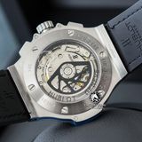 Đồng Hồ Hublot Big Bang 44mm Rep 1:1 Chế Tác Vỏ Bạc Mặt Xanh Dương Dây Da Dây Cá Sấu 301.SX.7170.LR