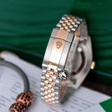 Đồng Hồ Rolex Datejust 41mm 126331-0014 Rep 1:1 Cao Cấp Vỏ Demi Vàng Hồng Mặt Xà Cừ Trắng Cọc Số Đính Đá Dây Kim Loại Jubilee