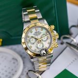 Đồng Hồ Rolex Cosmograph Daytona 116503-0007 Rep 1:1 Cao Cấp Vỏ Demi Vàng Kim Mặt Xà Cừ Trắng Dây Kim Loại