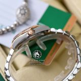 Đồng Hồ Rolex Datejust 31mm 278381RBR Rep 1:1 Chế Tác Vỏ Vàng Hồng Niềng Bezel Đính Đá Mặt Xám Bạc Cọc Số Đính Đá Dây Kim Loại
