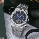 Đồng Hồ Audemars Piguet Royal Oak Flying Tourbillon 26530ST.OO.1220ST.01 Rep 1:1 Chế Tác Vỏ Bạc Mặt Xanh Dây Kim Loại