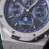 Đồng Hồ Audemars Piguet Royal Oak Perpetual Calendar 26574ST.OO.1220ST.02 Rep 1:1 Chế Tác Vỏ Bạc Mặt Xanh Dây Kim Loại