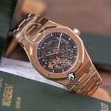 Đồng Hồ Audemars Piguet Royal Oak Skeleton 15407OR.OO.1220OR.01 Rep 1:1 Chế Tác Vỏ Vàng Hồng Mặt Lộ Cơ Dây Kim Loại