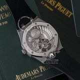 Đồng Hồ Audemars Piguet Royal Oak Extra-Thin Tourbillon 26510PT.OO.1220PT.01 Rep 1:1 Chế Tác Vỏ Bạc Mặt Đen Dây Cao Su