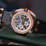 Đồng Hồ Audemars Piguet Royal Oak Offshore 26405NR.OO.A002CA.01 Rep 1:1 Chế Tác Vỏ Vàng Hồng Mặt Đen Dây Cao Su