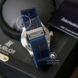 Đồng Hồ Hublot Classic Fusion 42mm Rep 1:1 Chế Tác Vỏ Bạc Độ Kim Cương Thiên Nhiên - Moissanite Pave Mặt Số Xanh Dương 542.NX.7170.RX