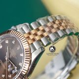 Đồng Hồ Rolex Datejust 41mm 126331-0004 Rep 1:1 Chế Tác Vỏ Demi Bọc Vàng Mặt Nâu Chocolate Cọc Số Đính Đá Dây Kim Loại Jubilee