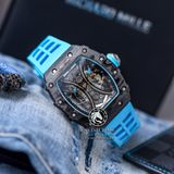 Đồng Hồ Richard Mille RM 53-01 Manual Winding Tourbillon Pablo Mac Donough Rep 1:1 Cao Cấp Vỏ Carbon Mặt Skeleton Lộ Cơ Dây Cao Su