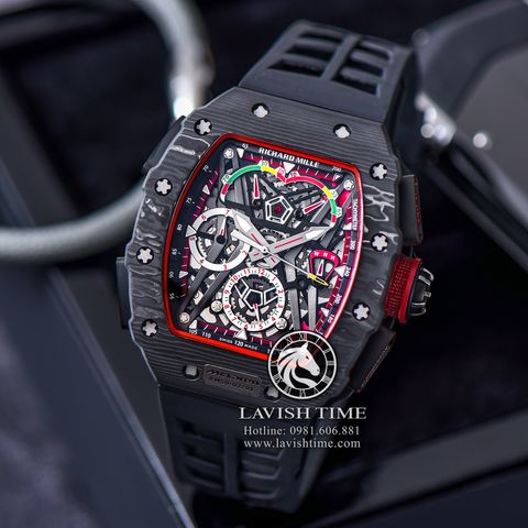 Đồng Hồ Richard Mille RM 50-03 Mclaren F1 Rep 1:1 Cao Cấp Vỏ Carbon Mặt Skeleton Lộ Cơ Dây Cao Su