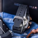 Đồng Hồ Richard Mille RM 011 Automatic Flyback Chronograph Felipe Massa “Black Kite” Rep 1:1 Cao Cấp Vỏ Đen Mặt Skeleton Lộ Cơ Dây Cao Su