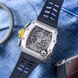 Đồng Hồ Richard Mille RM 11-03 Automatic Winding Flyback Chronograph Rep 1:1 Cao Cấp Vỏ Bạc Mặt Skeleton Lộ Cơ Dây Cao Su