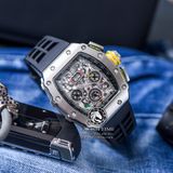 Đồng Hồ Richard Mille RM 11-03 Automatic Winding Flyback Chronograph Rep 1:1 Cao Cấp Vỏ Bạc Mặt Skeleton Lộ Cơ Dây Cao Su