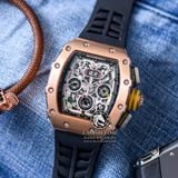 Đồng Hồ Richard Mille RM 11-03 Automatic Winding Flyback Chronograph Rep 1:1 Cao Cấp Vỏ Vàng Hồng Mặt Skeleton Lộ Cơ Dây Cao Su