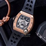 Đồng Hồ Richard Mille RM 51-01 Tourbillon Tiger And Dragon Diamonds Rep 1:1 Chế Tác Vỏ Vàng Hồng Đính Đá Mặt Skeleton Dây Cao Su