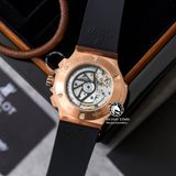 Đồng Hồ Hublot Big Bang 44mm Rep 1:1 Chế Tác Vỏ Vàng Hồng Niềng Đính Đá 2 Hàng Mặt Đen Dây Cao Su 341.PX.130.RX.114