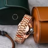 Đồng Hồ Rolex Day-Date 40mm 228235-003 Rep 1:1 Chế Tác Vỏ Vàng Hồng Mặt Nâu Chocolate Cọc Số Đính Đá Baguette Trọng Lượng 168 Gram Dây Kim Loại