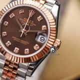 Đồng Hồ Rolex Datejust 31mm 278271-0028 Rep 1:1 Chế Tác Vỏ Bọc Vàng 18K Mặt Nâu Chocolate Cọc Số Đính Đá Dây Kim Loại