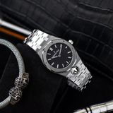 Đồng Hồ Audemars Piguet Royal Oak 67650ST.OO.1261ST.01 Rep 1:1 Chế Tác Vỏ Bạc Mặt Đen Dây Kim Loại