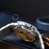Đồng Hồ Patek Philippe Nautilus 7118/1200A-001 Rep 1:1 Chế Tác Vỏ Bạc Mặt Xanh Dương Dây Kim Loại