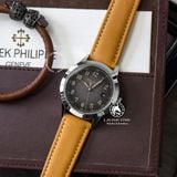 Đồng Hồ Patek Philippe Calatrava 5226G-001 Rep 1:1 Chế Tác Vỏ Bạc Mặt Xám Dây Da