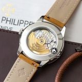 Đồng Hồ Patek Philippe Calatrava 5226G-001 Rep 1:1 Chế Tác Vỏ Bạc Mặt Xám Dây Da