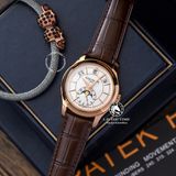 Đồng Hồ Patek Philippe Complications 5205R-001 Rep 1:1 Chế Tác Vỏ Vàng Hồng Mặt Trắng Dây Da