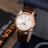 Đồng Hồ Patek Philippe Complications 5205R-001 Rep 1:1 Chế Tác Vỏ Vàng Hồng Mặt Trắng Dây Da