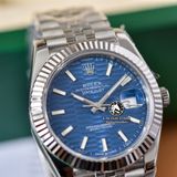 Đồng Hồ Rolex Datejust 41mm 126334-0032 Rep 1:1 Chế Tác Vỏ Bạc Mặt Nếp Gấp Xanh Dương Cọc Số Vạch Dây Kim Loại Jubilee