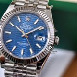 Đồng Hồ Rolex Datejust 41mm 126334-0032 Rep 1:1 Chế Tác Vỏ Bạc Mặt Nếp Gấp Xanh Dương Cọc Số Vạch Dây Kim Loại Jubilee