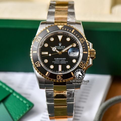 Đồng Hồ Rolex Submariner 126613LN-002 Rep 1:1 Cao Cấp Vỏ Bạc Demi Vàng Kim Mặt Đen Dây Kim Loại Oyster