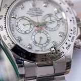 Đồng Hồ Rolex Cosmograph Daytona 116509-0064 Rep 1:1 Cao Cấp Vỏ Bạc Mặt Số Xà Cừ Trắng Dây Kim Loại