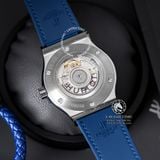 Đồng Hồ Hublot Classic Fusion 42mm Rep 1:1 Chế Tác Vỏ Bạc Titanium Mặt Số Xanh Dương Chải Tia Dây Cá Sấu 542.NX.7170.LR