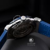 Đồng Hồ Hublot Classic Fusion 42mm Rep 1:1 Chế Tác Vỏ Bạc Titanium Mặt Số Xanh Dương Chải Tia Dây Cá Sấu 542.NX.7170.LR