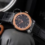 Đồng Hồ Hublot Classic Fusion 42mm Rep 1:1 Chế Tác Vỏ Vàng Hồng Ceramic Mặt Số Đen Carbon Dây Da Cá Sấu 542.CO.1780.LR