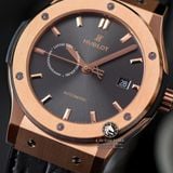 Đồng Hồ Hublot Classic Fusion 42mm Rep 1:1 Chế Tác Vỏ Vàng Hồng Titanium Mặt Số Xám Chải Tia Dây Cá Sấu 542.OX.7081.LR