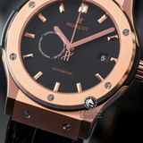 Đồng Hồ Hublot Classic Fusion 42mm Rep 1:1 Chế Tác Vỏ Vàng Hồng Titanium Mặt Số Đen Dây Cá Sấu 542.OX.1181.LR