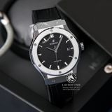 Đồng Hồ Hublot Classic Fusion 42mm Rep 1:1 Chế Tác Vỏ Bạc Titanium Mặt Số Đen Dây Cá Sấu 542.NX.1171.LR