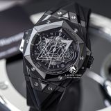 Đồng Hồ Hublot Big Bang Sang Bleu II 45mm Rep 1:1 Chế Tác Vỏ Đen Ceramic Mặt Đen Dây Cao Su 418.CX.1107.RX.MXM22